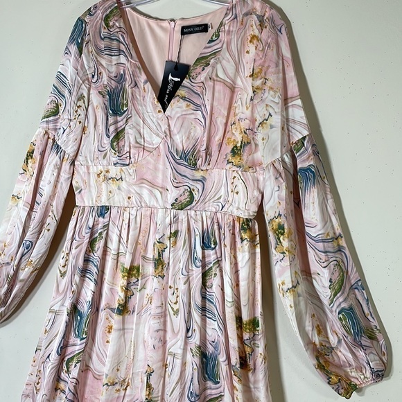 Miss Ord Printed Front V Neck Long Sleeve Maxi Dress. XL. NWT. - Picture 8 of 14